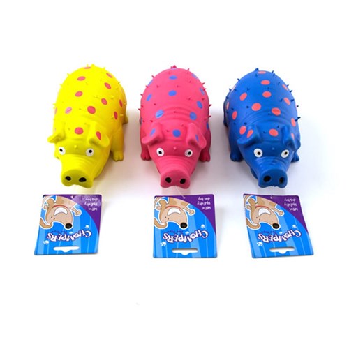 Latex-grunting-polka-dot-pig-chew-toy